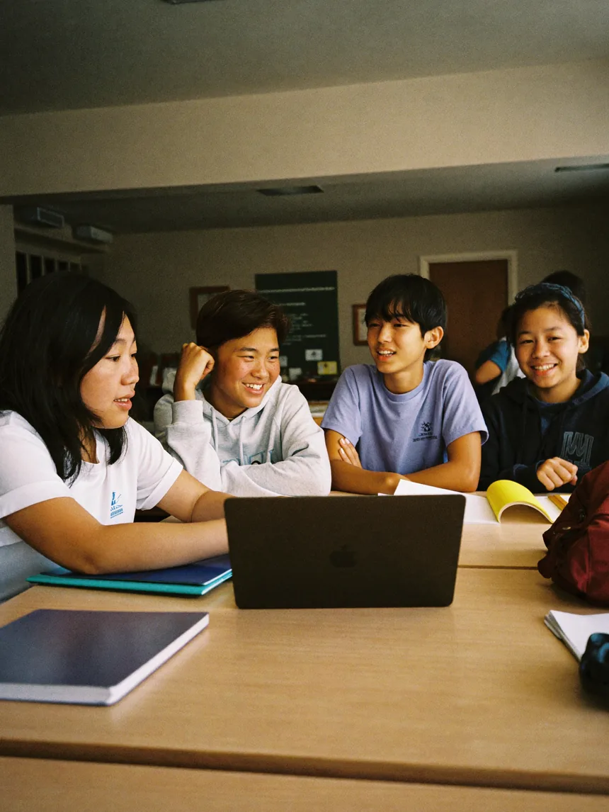 Young people working together at an 802DNA workshop table.